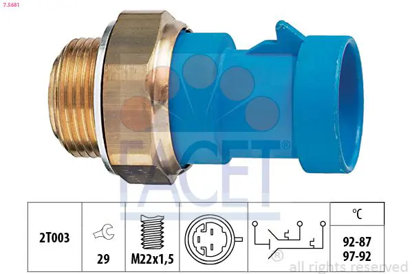 Handler.Part Temperature switch, radiator fan FACET 75681 1