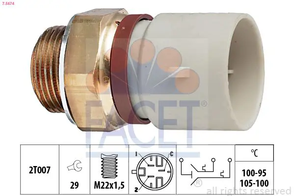 Handler.Part Temperature switch, radiator fan FACET 75674 1