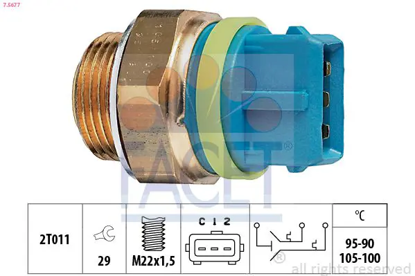 Handler.Part Temperature switch, radiator fan FACET 75677 1