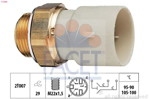 Handler.Part Temperature switch, radiator fan FACET 75688 1