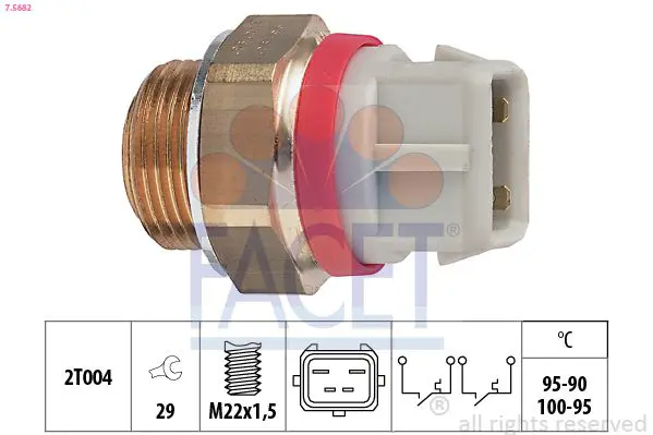 Handler.Part Temperature switch, radiator fan FACET 75682 1