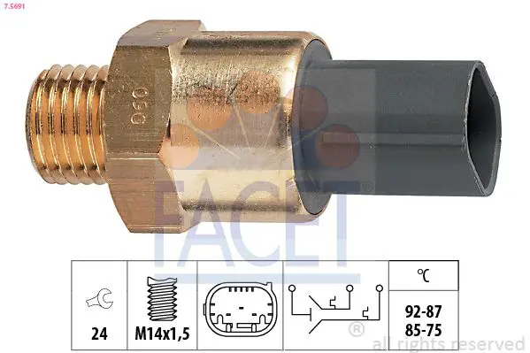 Handler.Part Temperature switch, radiator fan FACET 75683 1