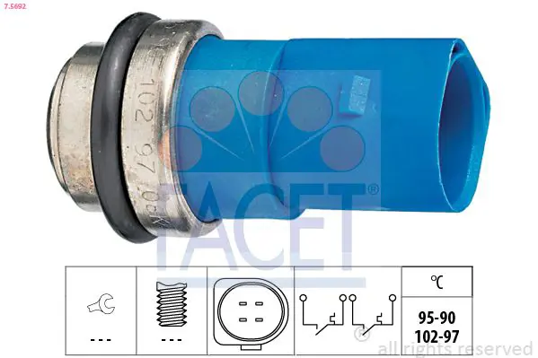 Handler.Part Temperature switch, radiator fan FACET 75692 1