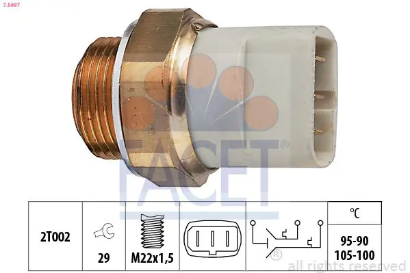 Handler.Part Temperature switch, radiator fan FACET 75697 1