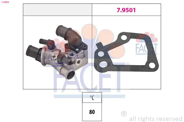 Handler.Part Thermostat, coolant FACET 78099 1