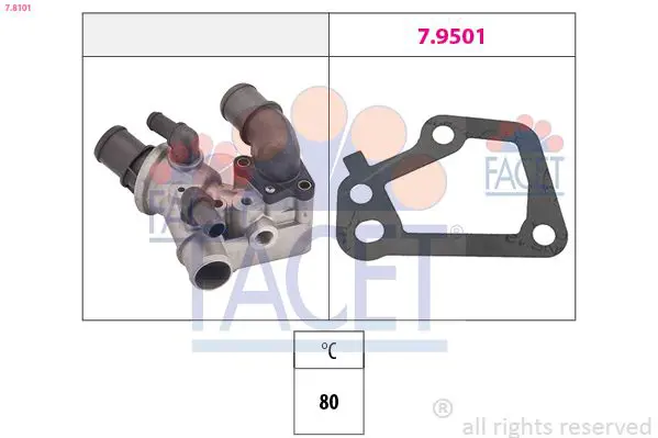 Handler.Part Thermostat, coolant FACET 78101 1