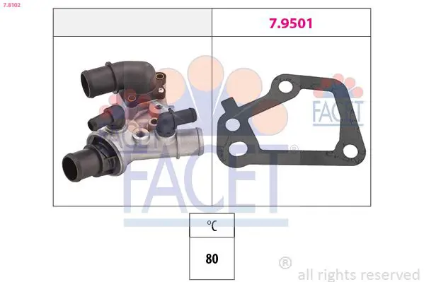 Handler.Part Thermostat, coolant FACET 78102 1