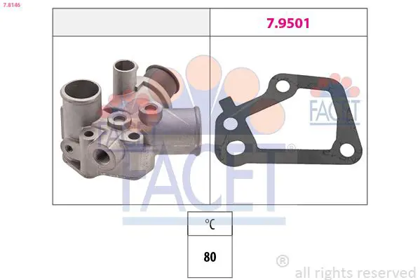 Handler.Part Thermostat, coolant FACET 78146 1