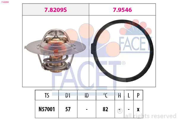 Handler.Part Thermostat, coolant FACET 78209 1