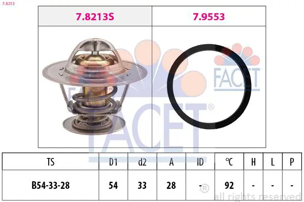 Handler.Part Thermostat, coolant FACET 78213 1