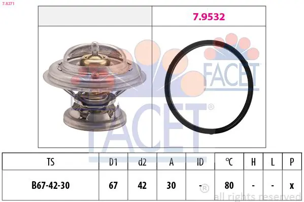 Handler.Part Thermostat, coolant FACET 78271 1