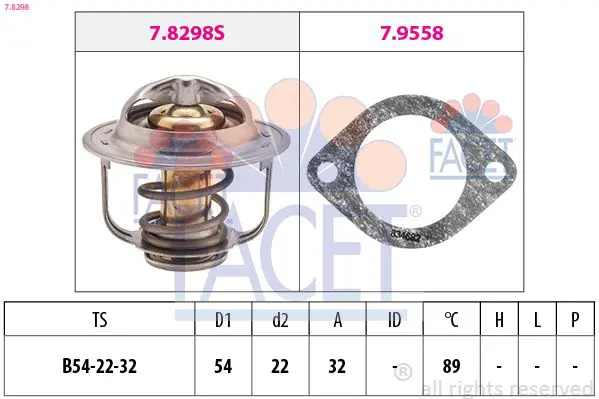 Handler.Part Thermostat, coolant FACET 78298 1