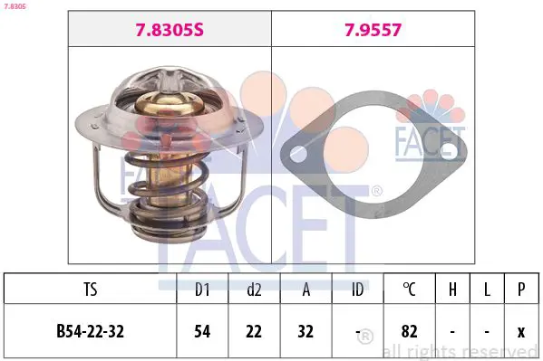 Handler.Part Thermostat, coolant FACET 78305 1