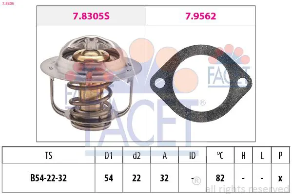 Handler.Part Thermostat, coolant FACET 78306 1