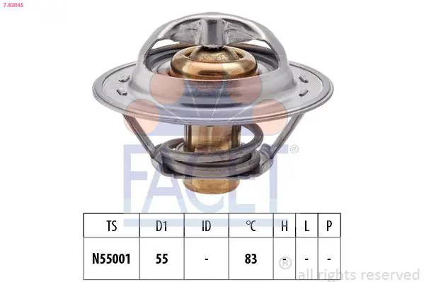 Handler.Part Thermostat, coolant FACET 78304S 1