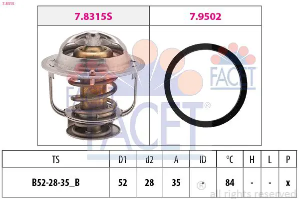 Handler.Part Thermostat, coolant FACET 78315 1