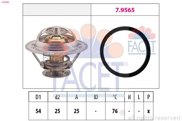 Handler.Part Thermostat, coolant FACET 78328 1