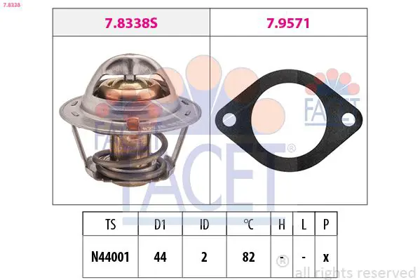 Handler.Part Thermostat, coolant FACET 78338 1