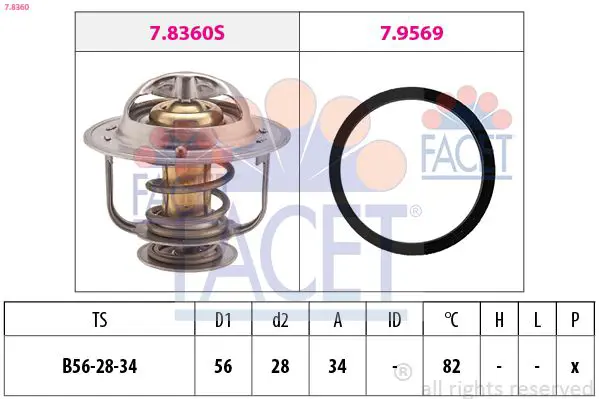 Handler.Part Thermostat, coolant FACET 78360 1