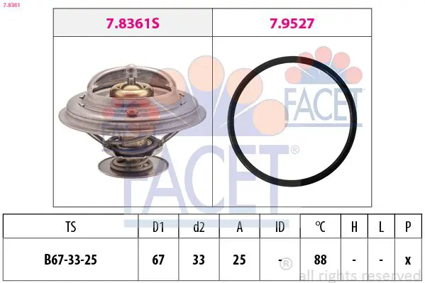 Handler.Part Thermostat, coolant FACET 78361 1