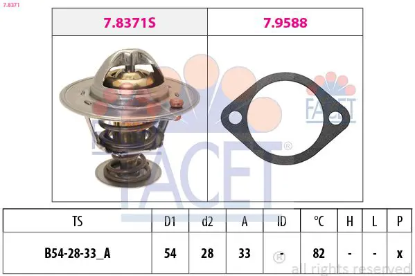 Handler.Part Thermostat, coolant FACET 78371 1