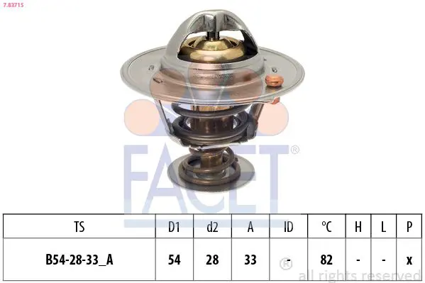 Handler.Part Thermostat, coolant FACET 78371S 1