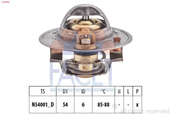 Handler.Part Thermostat, coolant FACET 78378S 1