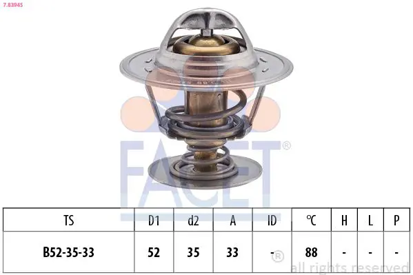 Handler.Part Thermostat, coolant FACET 78394S 1