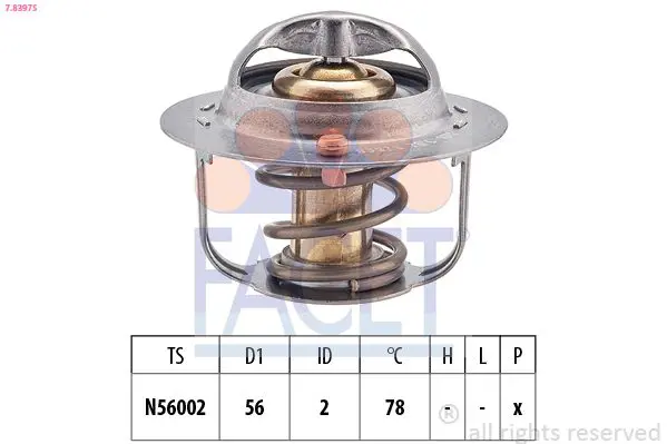 Handler.Part Thermostat, coolant FACET 78397S 1