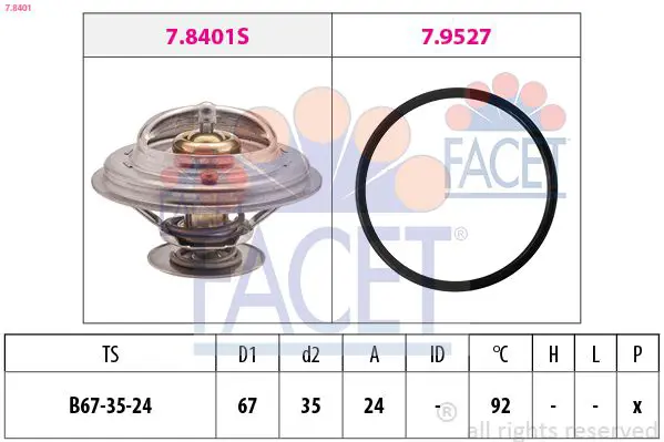 Handler.Part Thermostat, coolant FACET 78401 1