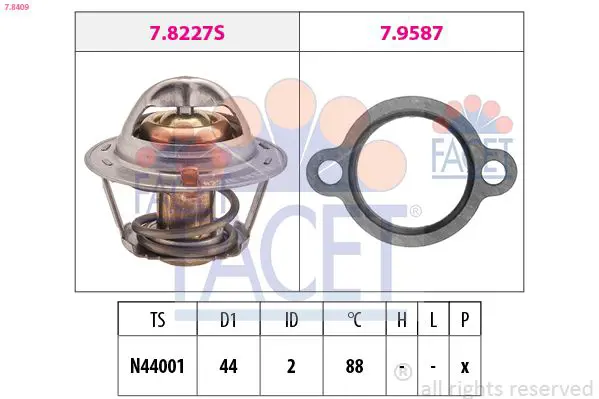 Handler.Part Thermostat, coolant FACET 78409 1