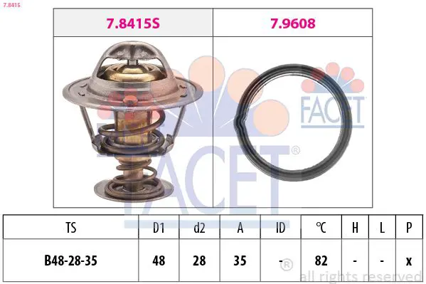 Handler.Part Thermostat, coolant FACET 78415 1