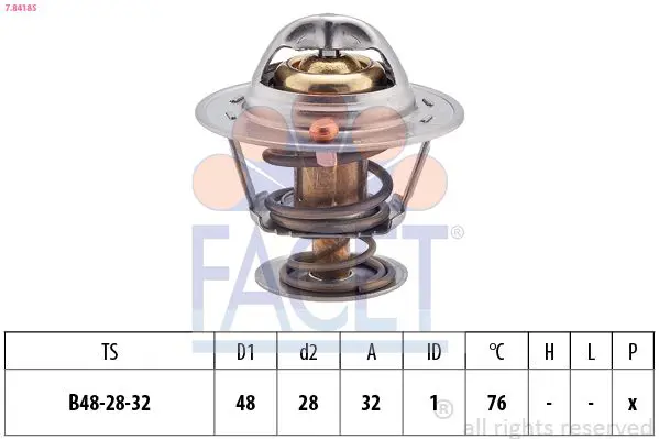 Handler.Part Thermostat, coolant FACET 78418S 1