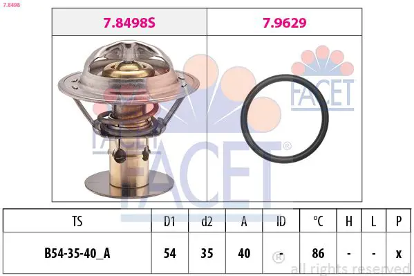 Handler.Part Thermostat, coolant FACET 78498 1