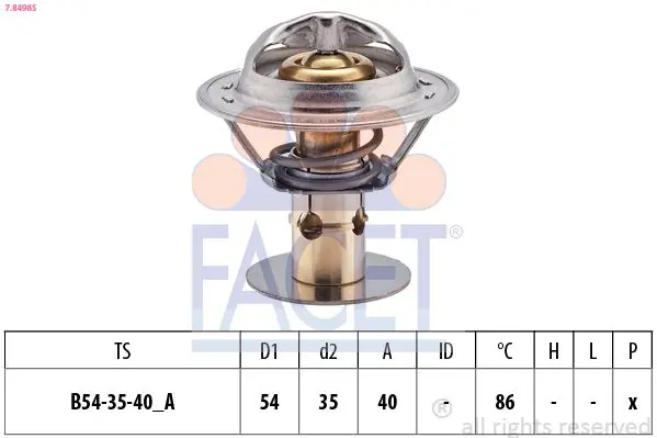 Handler.Part Thermostat, coolant FACET 78498S 1