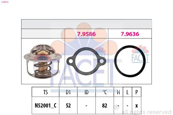 Handler.Part Thermostat, coolant FACET 78513 1