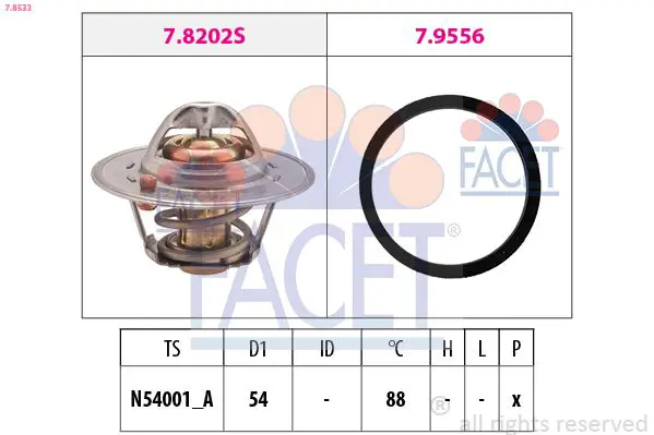 Handler.Part Thermostat, coolant FACET 78533 1