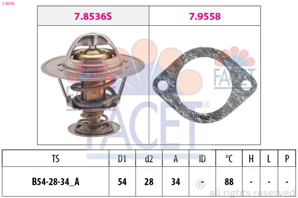 Handler.Part Thermostat, coolant FACET 78536 1