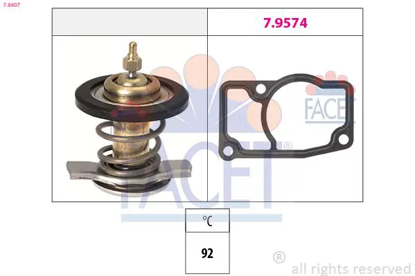 Handler.Part Thermostat, coolant FACET 78607 1