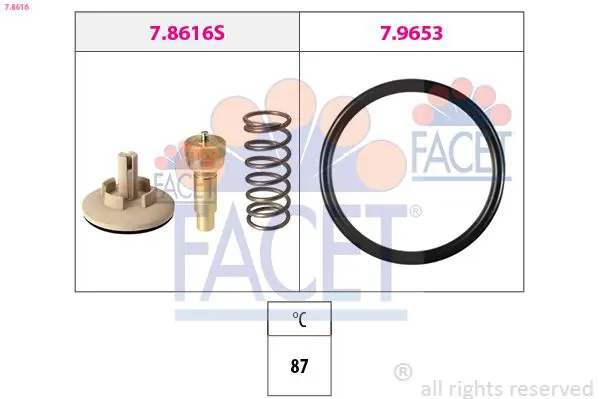 Handler.Part Thermostat, coolant FACET 78616 1