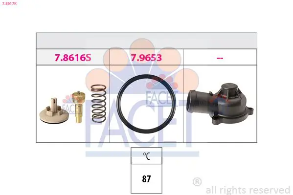 Handler.Part Thermostat, coolant FACET 78617K 1