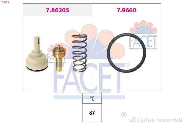 Handler.Part Thermostat, coolant FACET 78620 1