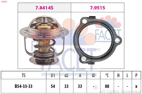 Handler.Part Thermostat, coolant FACET 78633 1