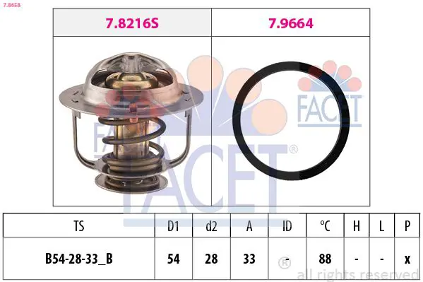 Handler.Part Thermostat, coolant FACET 78658 1