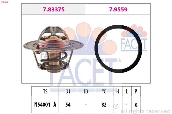 Handler.Part Thermostat, coolant FACET 78667 1