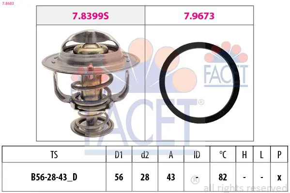 Handler.Part Thermostat, coolant FACET 78683 1