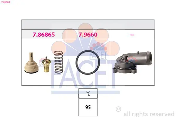 Handler.Part Thermostat, coolant FACET 78686K 1