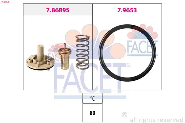 Handler.Part Thermostat, coolant FACET 78689 1