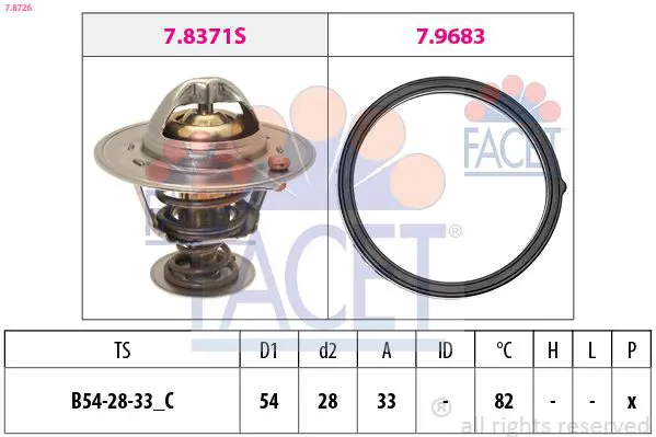 Handler.Part Thermostat, coolant FACET 78726 1