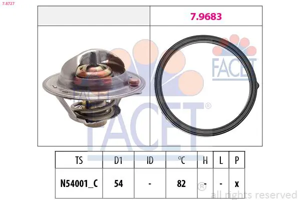 Handler.Part Thermostat, coolant FACET 78727 1